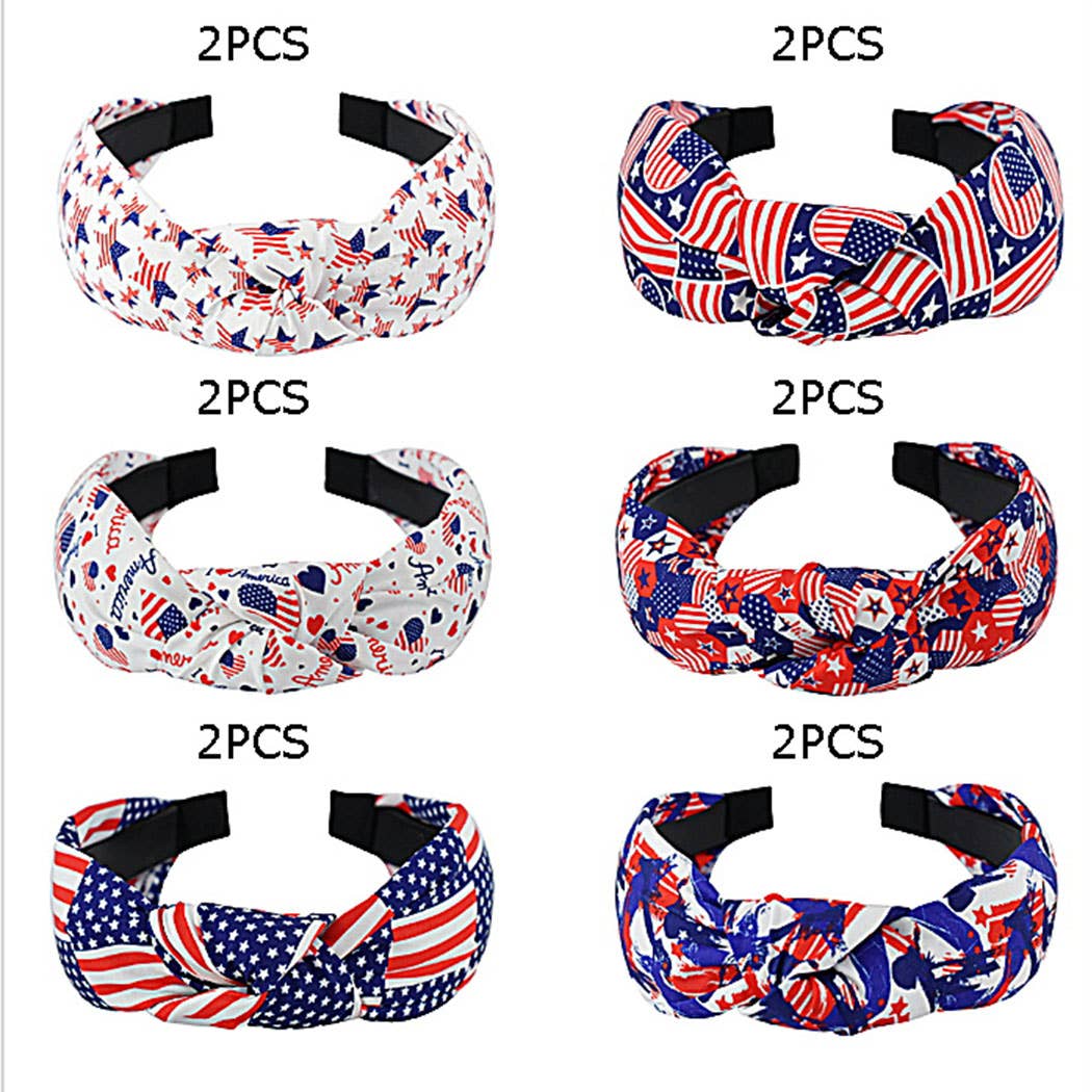 American Flag Center Knot Headband