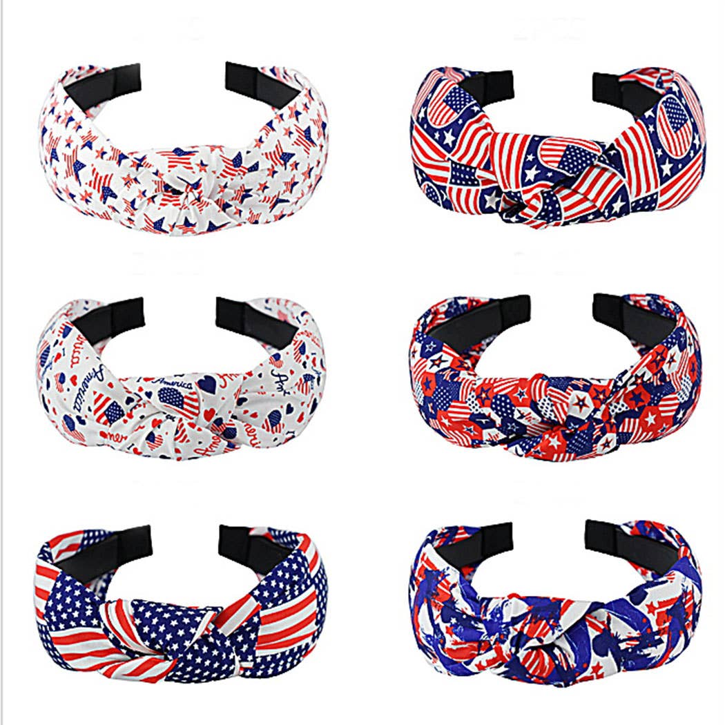 American Flag Center Knot Headband
