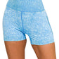 Stone Washed Seamless High Waisted Shorts