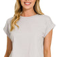 Cotton Folded Sleeve Top