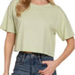 Short Slv Oversize Crop Cotton Knit Tee