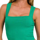 Cotton Square Neck Cropped Cami Top