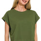 Cotton Folded Sleeve Top