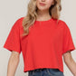 Short Slv Oversize Crop Cotton Knit Tee