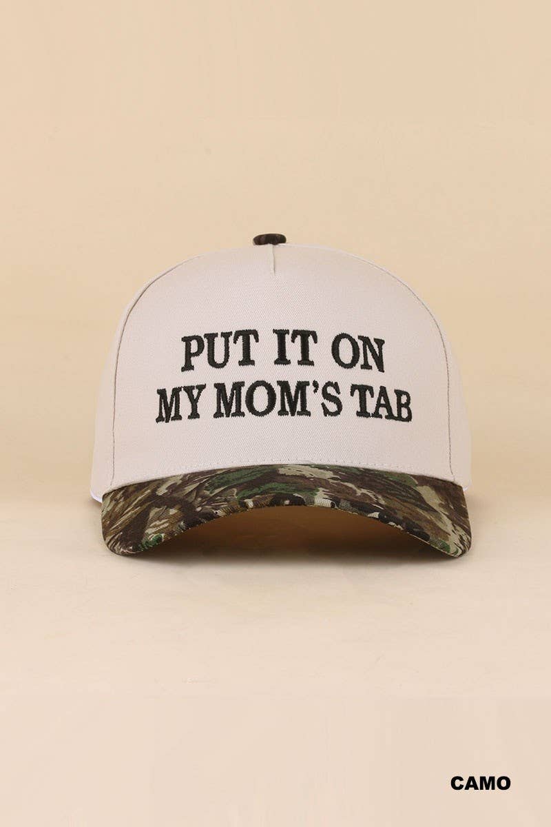Put It On My Mom's Tab Two Tone Snapback Hat