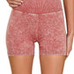 Stone Washed Seamless High Waisted Shorts