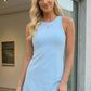 Plus Solid Color Slim Tank Dress with Athletic Shorts (S-4X)