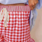 66 Floral Striped Ruffle Hem Lace Tie Shorts (S-XL)
