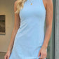 Plus Solid Color Slim Tank Dress with Athletic Shorts (S-4X)