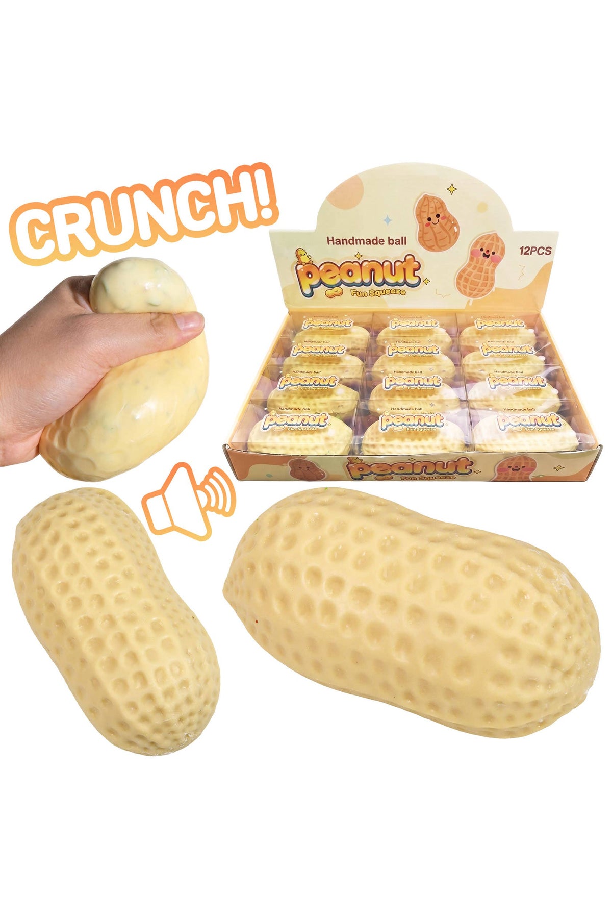 Peanut Zero Rebound TPR Crunchy Bead Slime Filled Squishy