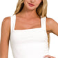 Cotton Square Neck Cropped Cami Top
