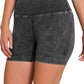 Stone Washed Seamless High Waisted Shorts