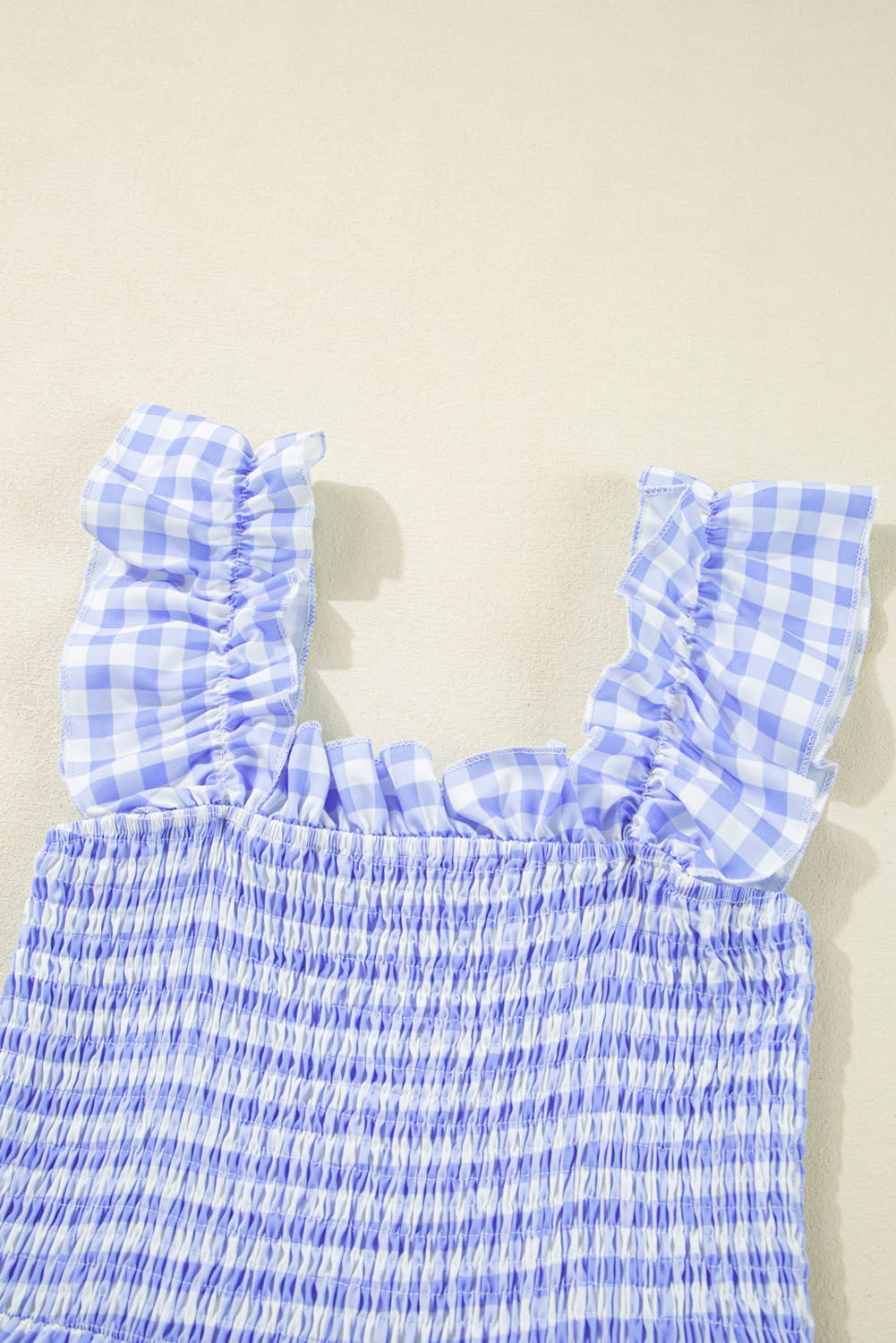 Plaid Square Neck Fit-and-flared Vacation Sundress (S-XL)