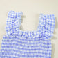 Plaid Square Neck Fit-and-flared Vacation Sundress (S-XL)