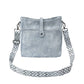 Distressed Faux Leather Crossbody Messenger Bag