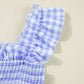 Plaid Square Neck Fit-and-flared Vacation Sundress (S-XL)