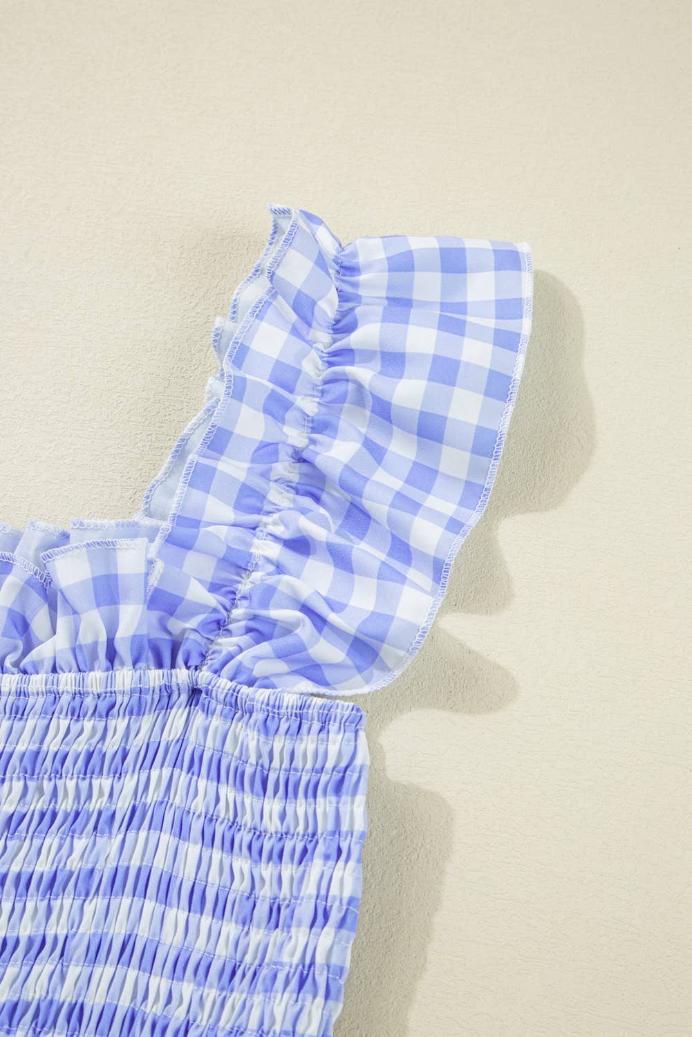 Plaid Square Neck Fit-and-flared Vacation Sundress (S-XL)