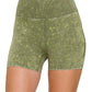 Stone Washed Seamless High Waisted Shorts