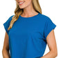 Cotton Folded Sleeve Top