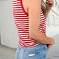 Stripe Buttoned Ribbed Knit Tank Top | S-XL