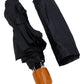 Black 8-panel 3-fold Manual Compact Umbrella