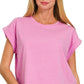 Cotton Folded Sleeve Top