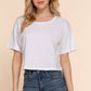 Short Slv Oversize Crop Cotton Knit Tee