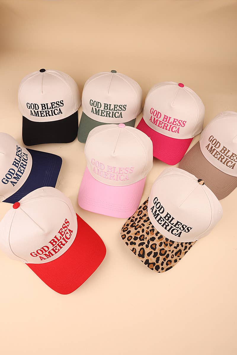 God Bless America Two-tone Canvas Cotton Cap