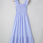 Plaid Square Neck Fit-and-flared Vacation Sundress (S-XL)