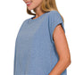 Cotton Folded Sleeve Top