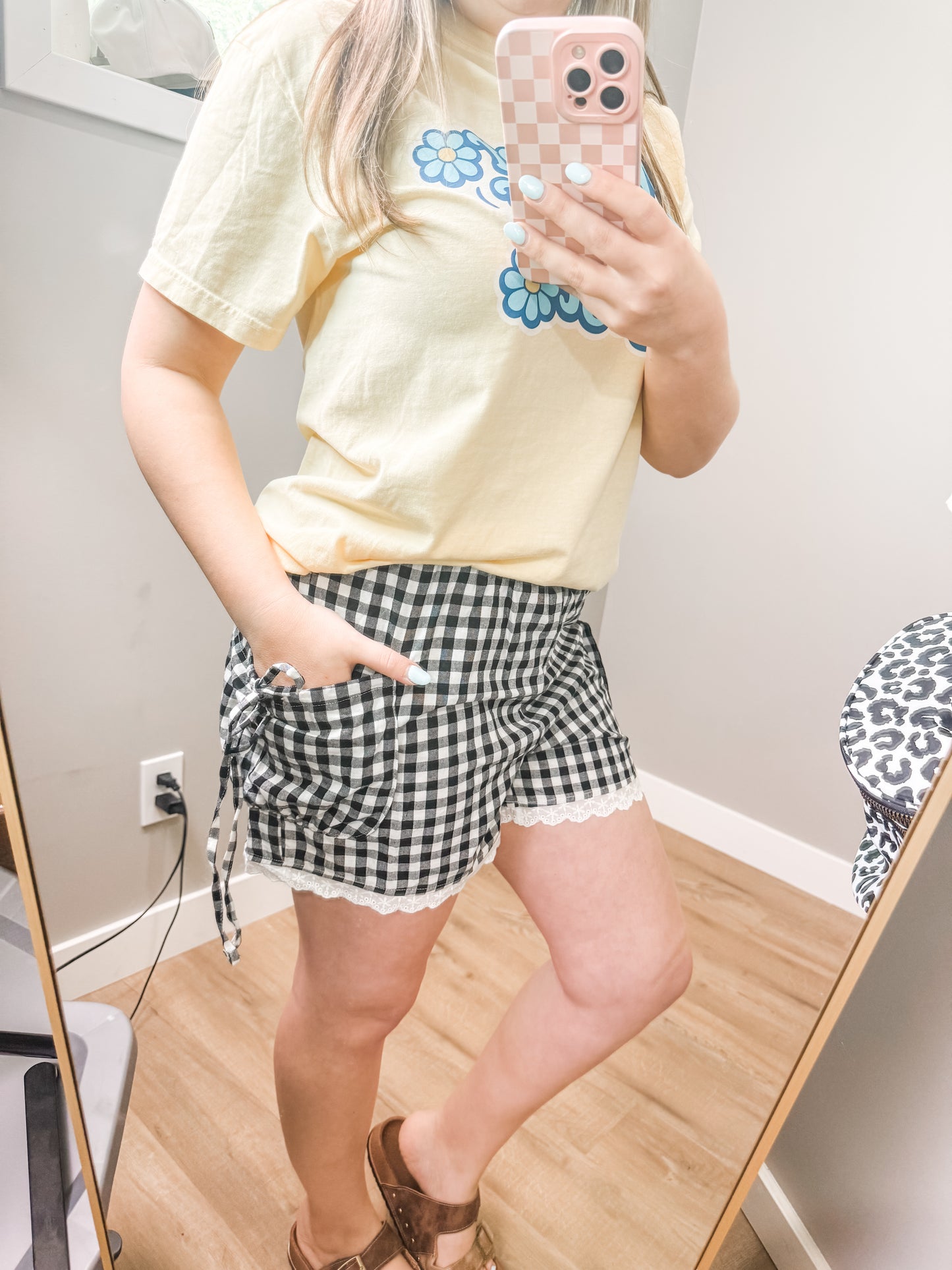 Checker and Lace Shorts