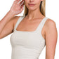 Cotton Square Neck Cropped Cami Top