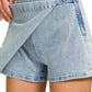 Wrap Front Skort Denim