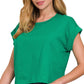 Cotton Folded Sleeve Top
