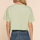 Short Slv Oversize Crop Cotton Knit Tee