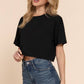 Short Slv Oversize Crop Cotton Knit Tee
