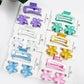 Hawaiian Flower and Rectangle Combination Hair Claw Set