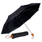 Black 8-panel 3-fold Manual Compact Umbrella