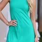 Plus Solid Color Slim Tank Dress with Athletic Shorts (S-4X)