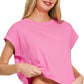 Cotton Folded Sleeve Top