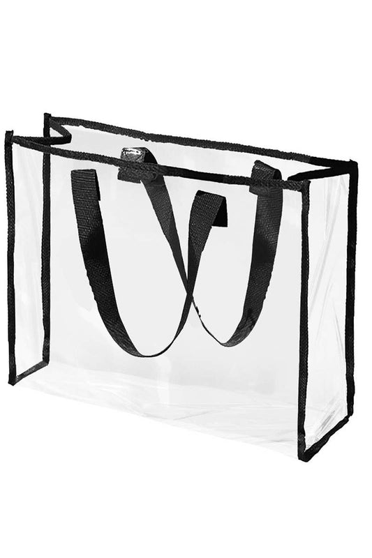 Black Outline Clear Pvc Storage Tote Bag
