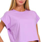 Cotton Folded Sleeve Top