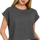 Cotton Folded Sleeve Top
