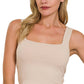 Cotton Square Neck Cropped Cami Top