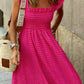Plaid Square Neck Fit-and-flared Vacation Sundress (S-XL)