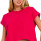 Cotton Folded Sleeve Top