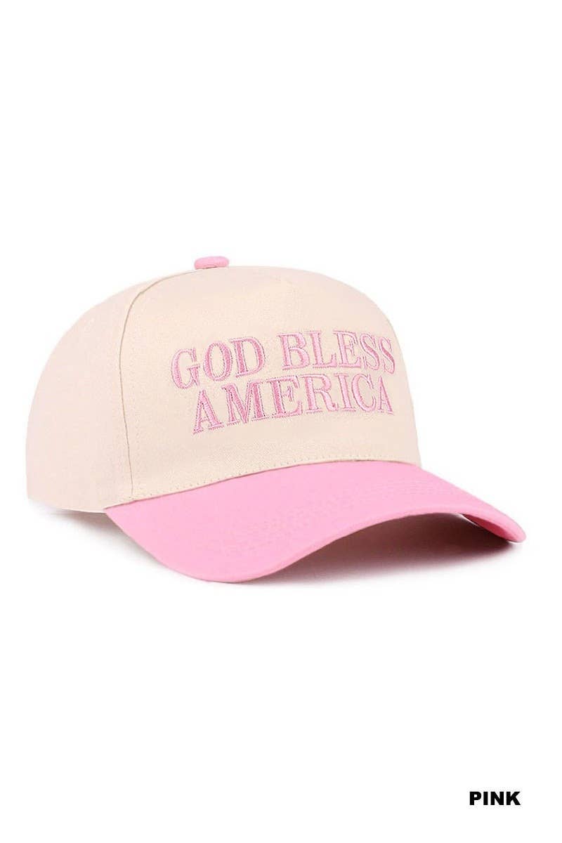 God Bless America Two-tone Canvas Cotton Cap