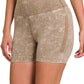 Stone Washed Seamless High Waisted Shorts