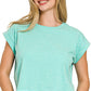Cotton Folded Sleeve Top