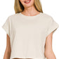 Cotton Folded Sleeve Top